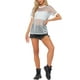 thumbnail image 2 of INSPIRAR CHIC Camiseta de Malla para Mujeres, Cubierta de Fiesta, Manga Corta, Transparente, Tops Sheer S Plata Blanca, 2 of 6