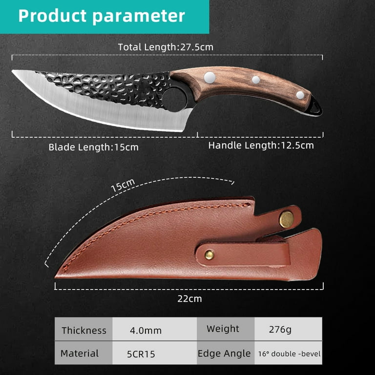  ENOKING Chef's Knife, 6.1 Viking Knife with Sheath Meat  Cleaver Knife for Fish Meat Cutting, Full Tang Butcher Knife Janpanese  Cooking Knives for Kitchen Camping Outdoor: Home & Kitchen