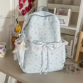thumbnail image 4 of KKLDOGS Cute Backpack Coquette Floral Back Pack with Lace Trim & Plush Charm Kawaii Backpack for Classes Travel, 4 of 5