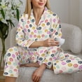 thumbnail image 6 of Yiaed Dandelion Floral Print Pajamas Women's Long Sleeve Sleepwear Soft Button Down Loungewear Pjs Lounge Set Nightwear Womens Pajama Pants-XX-Large, 6 of 7