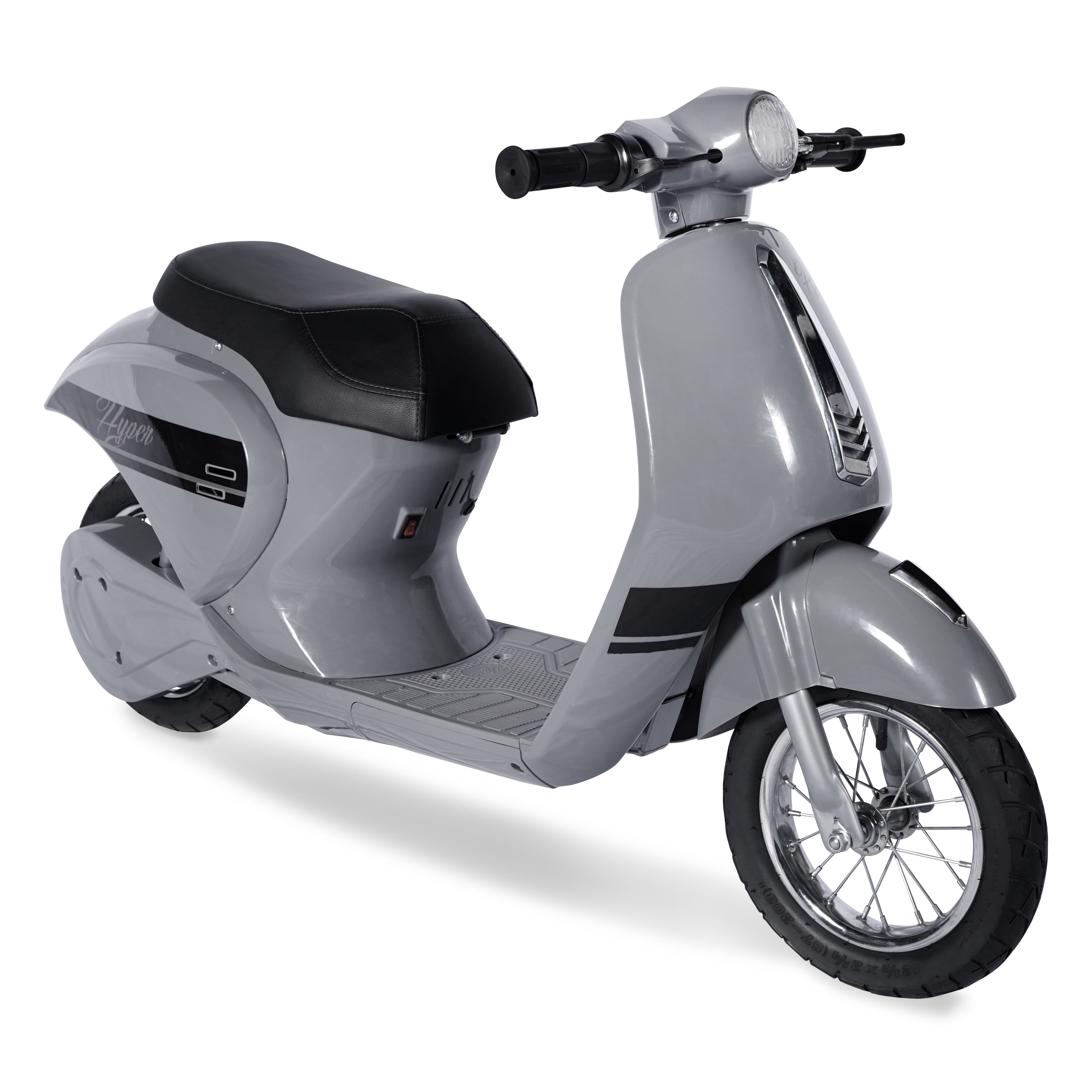 Hyper Toy Company, 24V Retro Electric Scooter, Children Ages 13+, up to 14 MPH, Silver