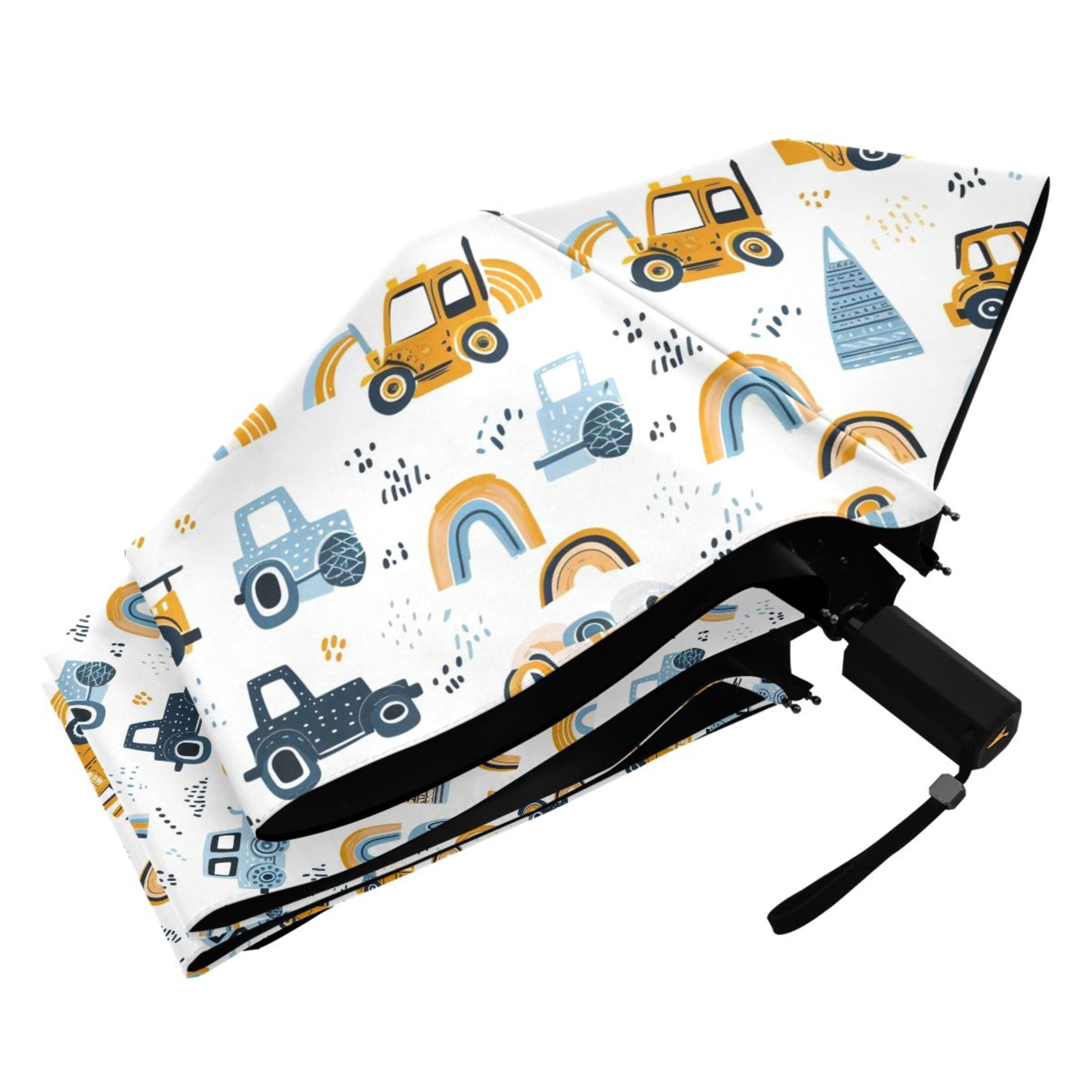 Car Bus Truck Rainbow Compact Sun Umbrella Windproof Travel Umbrellas for Rain Strong Portable UV Protection