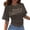 1-Grey, variant on Plus Size Bride T-Shirts Team Bride Letter Printed Round Neck Short Sleeve Ruched Waisted Crop Tops Party Summer Basic Graphic Tees Bridesmaid Proposal Gift 1-Grey XXXL