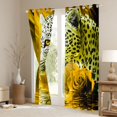 thumbnail image 3 of Castle Fairy Female Men Women Animal Cheetah Curtains Pack of 2 (42x84 Each),Floral Rose Leopard Curtains Blackout,Jungle Wildlife Bedroom Curtains,Breathable Home Decor, 3 of 6