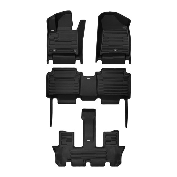 TuxMat - pour Hyundai Santa Fe Hybride 7 Places Modèles 2024-2026 - Tapis de Voiture Personnalisés - Couverture Maximale, Toutes Saisons, Mesurés au Laser - Cet Ensemble Complet Comprend les Rangées 1re, 2e et 3e