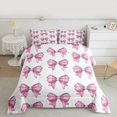 thumbnail image 3 of Homewish Ribbon Bow Knot Bedding Comforter Set,Cartoon Bowtie Twin Comforter Sets,Pink Bowknot Bedding Set For Girl,Breathable Home Decor Reversible,2 Pieces, 3 of 9