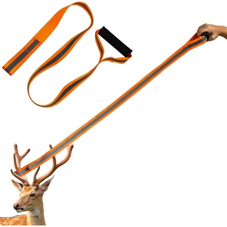 Deer Drag Rope - Heavy-Duty Reflective Hunting Drag Strap with Soft-Grip Handle | Ideal for Pulling Deer Luggage & Heavy Outdoor Loads