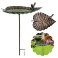 thumbnail image 2 of Outdoor Bird Bath Cast Iron Leaf-Shaped Water Bowl Statue Bird Bath Standing Metal Garden Decoration Balcony Yard For Patio Pole, 2 of 2