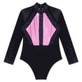 thumbnail image 3 of dPois Kids Girls Rhinestone Long Sleeve Gymnastics Leotard Ballet Dance Unitard Bodysuit Dance Suit Pink 16, 3 of 6