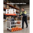 thumbnail image 2 of VEVOR Platform Truck Cart with Cage, 2000 lbs Capacity, 6-in-1 Foldable Flatbed Cart with Swivel Wheels, Heavy Duty Hand Truck, Multi-Functional Push Dolly, for Grocery Laundry, 44.5 x 26.6 x 42.1 in, 2 of 9