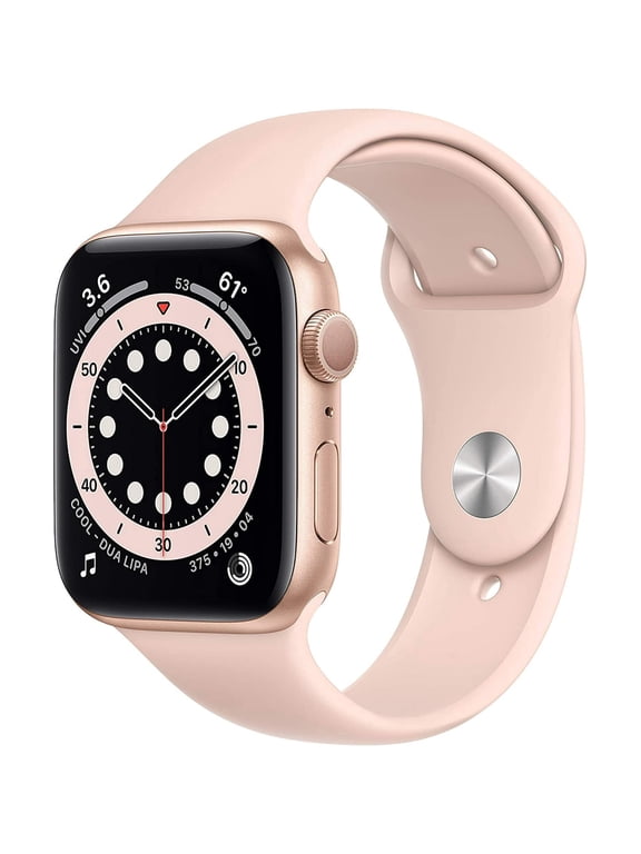 Restored Apple Watch Series 6 40mm GPS Smartwatch with 10 Hour Battery Life, Gold Aluminum Case, Pink Sport Band