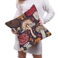 thumbnail image 6 of Bingfone Forest Wild Mushroom Linen Throw Pillow Covers Cushion Case Pocket Button Vintage Farmhouse Pillowcase For Sofa Couch Bed 18"X18", 6 of 9