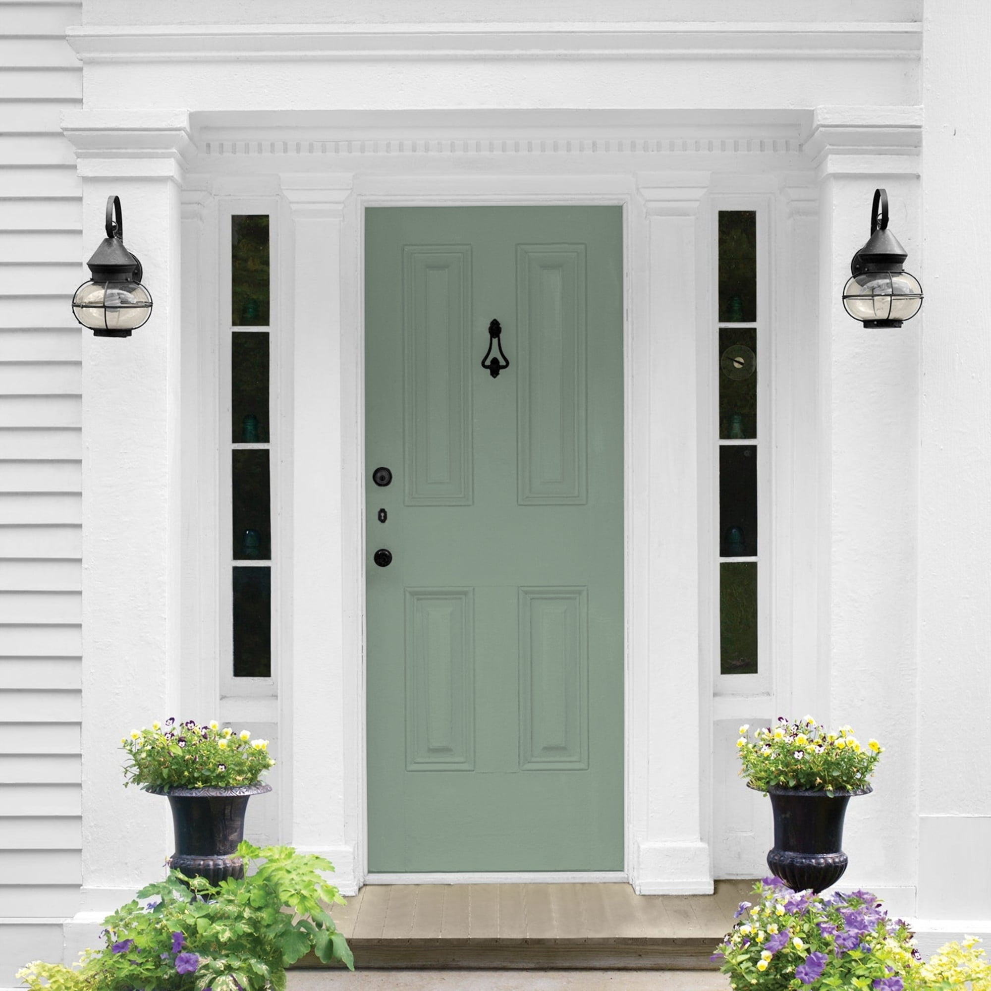 Glidden One Coat Birch Forest / Green Semi-Gloss Exterior Paint with Primer, 5 Gallon