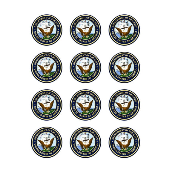 12ct US Navy Corp EdibleFrosting Image Cupcake or Cookie Toppers