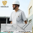thumbnail image 5 of Kecols Loose Fit Thick Work T-Shirts for Men Short Sleeve Pocket Henley Workwear Shirts (Tall & Regular)(Light Gray,L), 5 of 5