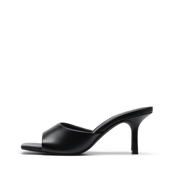 DREAM PAIRS Women's Kitten Heels Sandals – Square Toe Slip On Low Heels, Heeled Mules Footwear for Everyday, Dressy & Casual Occasions