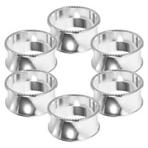 LITINKIMI 6Pcs Rhinestone Napkin Rings in Silver for Table Decoration and Wedding Events