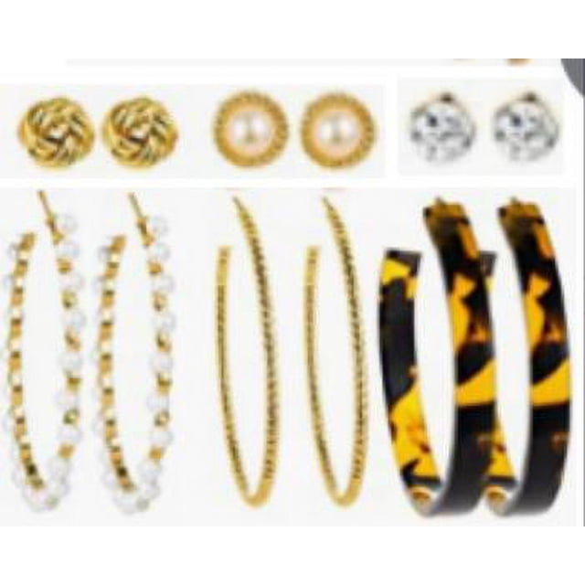 Juego de 6 pares de pendientes retro tipo C con personalidad creativa, pendientes de leopardo con gotas de aceite, pendientes de mariposa de amor Adecuado para muchas ocasiones