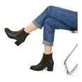 thumbnail image 6 of Pennysue Women Chelsea Boots Dark Brown Female Chunky Heel Ankle Booties 7.5M, 6 of 7