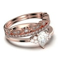 thumbnail image 2 of Dazzling Minimalist 2.25 Carat Pear Cut Affordable Ring, Diamond Moissanite Engagement Ring, Unique Wedding Ring, Two Matching Band in 925 Sterling Silver With 18k Rose Gold Plating, 2 of 4