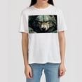thumbnail image 4 of Wolf 100% Cotton White T-Shirt Men's Classic Crewneck Comfortable Tee for Casual Wear, 4 of 5