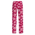 thumbnail image 5 of Valentine's Day Print Pants for Women Casual Love Heart Lounge Pants Loose Fit Fashion Winter Drawstring Elastic Waist Pajama 2026 Red L, 5 of 7