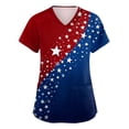 thumbnail image 2 of FrzhBrz 4th Of July Nursing Scrub Tops for Women 250th Anniversary Usa Flag Print Medical Nurse Short Sleeve V Neck Nursing Working Uniform with Pockets, 2 of 4
