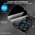 thumbnail image 2 of 2 Pack Privacy Apple Watch Case, [26 Degree Anti Spy] [Touch Sensitive]Ultra-Thin Glass Lightweight Cover Bumper for Apple Watch Series Ultra 3/2/1 49mm, Anti-peep Screen Protector for iWatch Series, 2 of 8