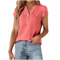 thumbnail image 2 of SDNall Womens Casual Tops Business Work Blouses Button Shirts Short Sleeve V Neck T-shirt, 2 of 9