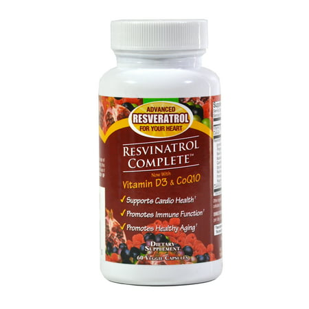Resvinatrol Complete 60 Count Veggie Capsules-Advanced Resveratrol Dietary