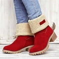 thumbnail image 5 of Mostsola Cozy Snow Boots for Women Stacked Heel Winter Mid Calf Boots Furry Lined Short Booties, 5 of 6