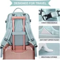 thumbnail image 2 of SYCNB Large Travel Backpack for Women Men, Carry On Backpack Flight Approved, Personal Item Travel Bag Waterproof Luggage Backpack Small Laptop Backpack Light Blue, 2 of 6