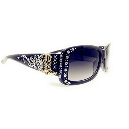 Texas West Cowboy Boot Womens Sunglasses With Rhinestone Accents UV400 PC Lens