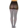 thumbnail image 3 of ToBeInStyle Women's Harlequin Checkered Diamond Pattern Opaque Tights - Black/White, 3 of 7