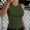 Dark Green, variant on Long Tank Tops for Women High Neck Racerback Ribbed Cotton Tank Tops Summer Tops