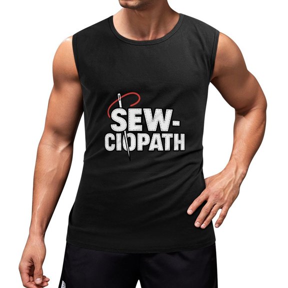 Sewciopath Workout Tank Top Gym Muscle Tee Sleeveless T Shirt Large