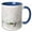 Blue/White, variant on 3drose, Reindeer in White with Silver Bow and Holly Etched Look Can Not Be Felt to the Touch, 15oz Mug