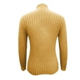 thumbnail image 6 of PiGOGI Women's Round Neck Knit Sweater Casual Solid Color Long Sleeve Base Layer Pullover Top Yellow XL, 6 of 6