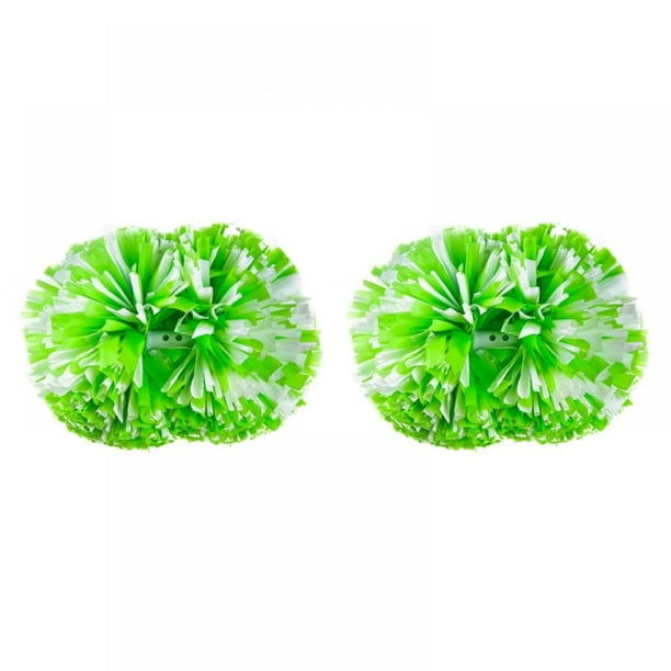 2 Pack Cheerleading Pom Poms with Baton Handle Colorful Cheer Pom Poms