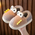 thumbnail image 2 of Generic Christmas Slippers Children Kids Dinosaur Slippers Girls Boys Slippers Memory Foam Comfy House Slippers Bedroom Home Slippers Winter Warm Indoor Clearance Shoes(5-5.5 Years,Khaki), 2 of 4