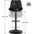 Waleaf Swivel Counter Height Bar Stools Set of 2,Adjustable PU Leather