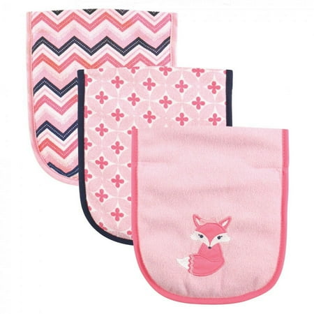 UPC: 0660168023817 | Luvable Friends Baby Girl Cotton Burp Cloths with Fiber Filling 3pk Foxy One Size