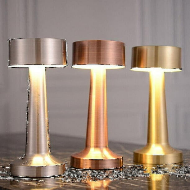 Lámpara de mesa de Bar Vintage, lámpara recargable con luces cálidas nocturnas Led con batería portátil, 1 año