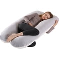 thumbnail image 1 of Almohada de maternidad multifuncional de terciopelo de cristal con soporte para el vientre, almohada con soporte para la cintura para acostarse de lado, almohada con clip para dormir de lado para, 1 of 5