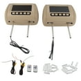 thumbnail image 2 of Player 2pcs Universal 7 in HD Car Headrest LCD Video Player  Control MP5 Display Brown, 2 of 8