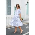 thumbnail image 5 of Zeagoo Floral Midi A-Line Dress Women's Boho V-Neck Spring Summer Dress Layer Ruffle Hem Cute Dress, 5 of 7