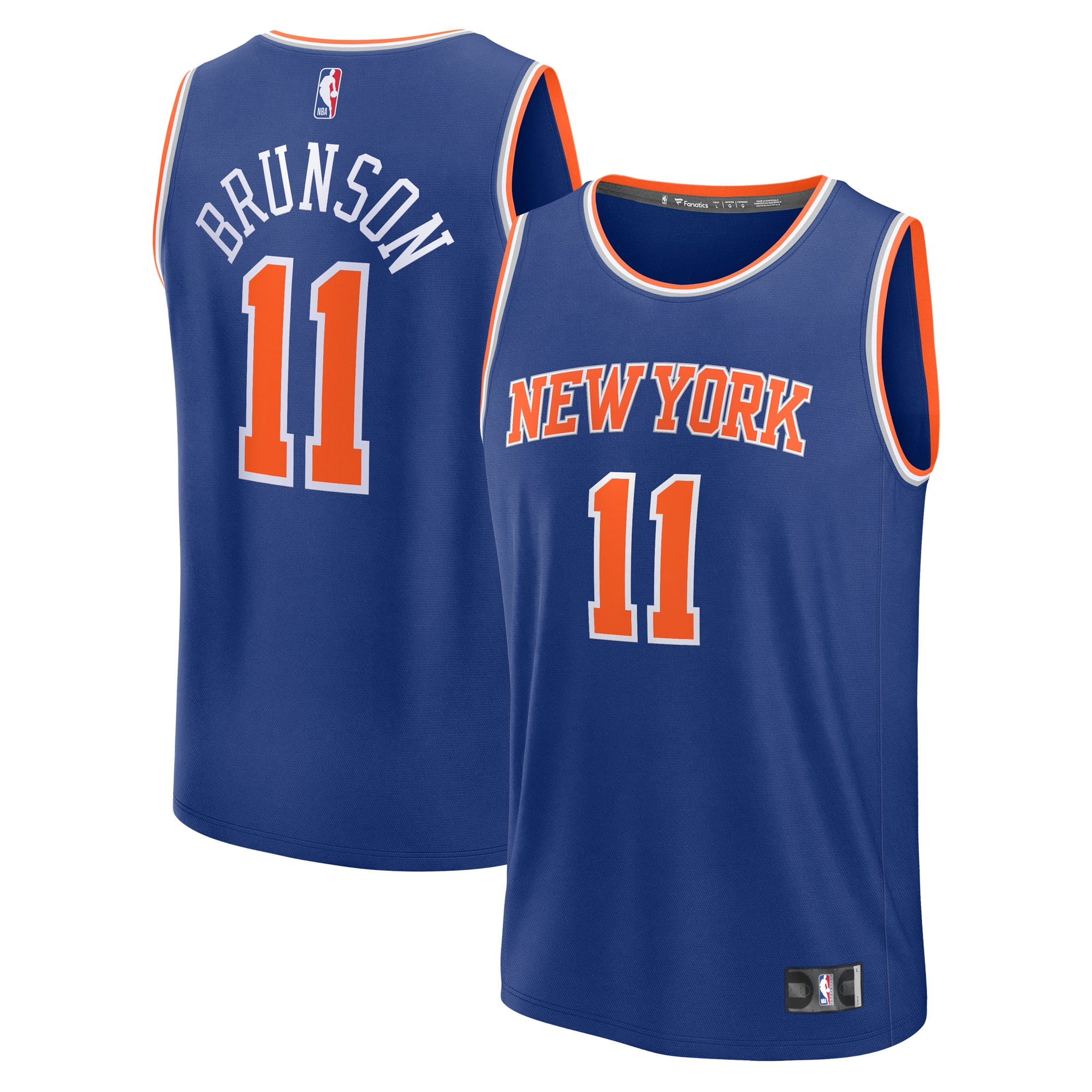 Men's Fanatics Jalen Brunson Blue New York Knicks Fast Break