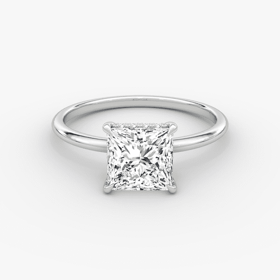 925 Silver 1.5CT Princess Cut Lab Grown Diamond Classic Solitaire Engagement Ring for Women