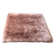 thumbnail image 5 of Soho Luxurious Faux Sheepskin Square Shape Camel Shag Area Rug, 5 of 5