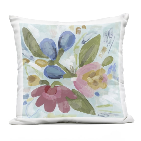 Stupell Industries Bright Boho Flowers Design by June Erica Vess Outdoor Printed Pillow